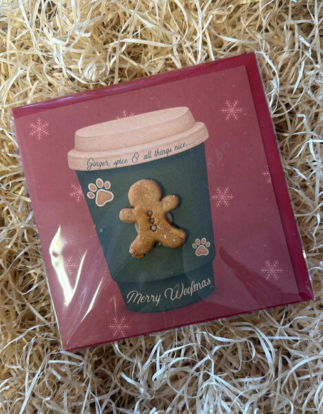 Christmas treat card with gingerbread
